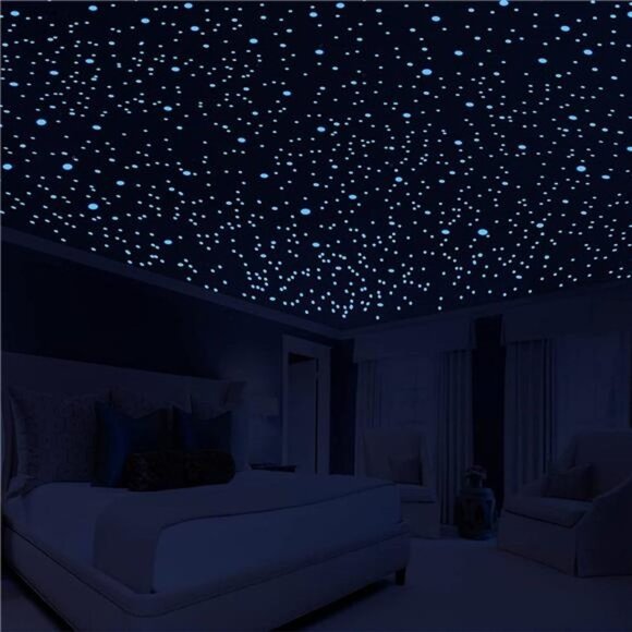 808 PCS Glow in The Dark Stars for Ceiling, Glowing Wall Decals Decor Stickers - Picture 1 of 7